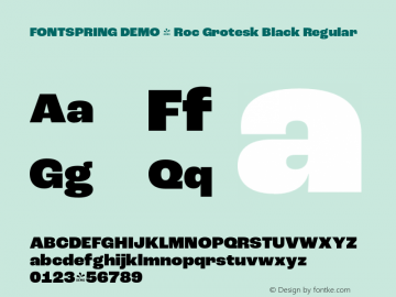 FSP DEMO - Roc Grotesk Black Regular Version 1.000;PS 001.000;hotconv 1.0.88;makeotf.lib2.5.64775图片样张