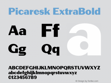 Picaresk ExtraBold Version 1.000图片样张