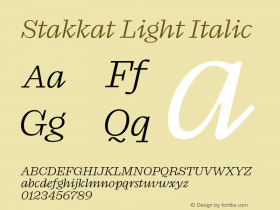 Stakkat Light Italic Version 1.000图片样张