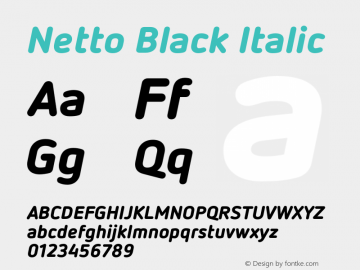 Netto Black Italic Version 1.000图片样张