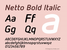 Netto Bold Italic Version 1.000图片样张