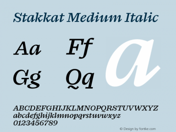 Stakkat Medium Italic Version 1.000图片样张