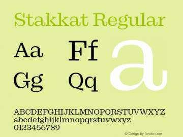 Stakkat Regular Version 1.000图片样张