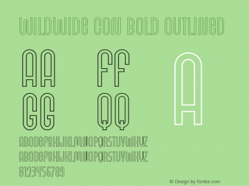 WildWide Con Bold Outlined Version 1.002;Fontself Maker 3.5.7图片样张