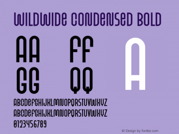 WildWide Condensed Bold Version 1.004;Fontself Maker 3.5.7图片样张