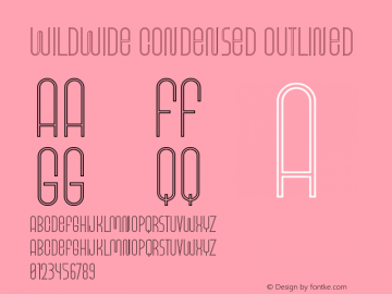 WildWide Condensed Outlined Version 1.002;Fontself Maker 3.5.7图片样张