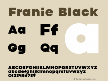 Franie Black Version 1.000;Glyphs 3.1.2 (3151)图片样张