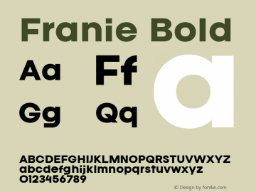 Franie Bold Version 1.000图片样张