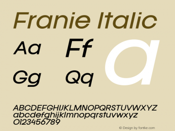 Franie Italic Version 1.000图片样张