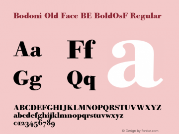 Bodoni Old Face BE BoldOsF Regular OTF 1.0;PS 001.001;Core 1.0.22 Font Sample