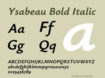 Ysabeau Bold Italic Version 2.000;Glyphs 3.2 (3180)图片样张