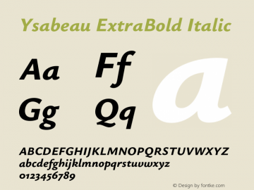 Ysabeau ExtraBold Italic Version 2.000;Glyphs 3.2 (3180)图片样张