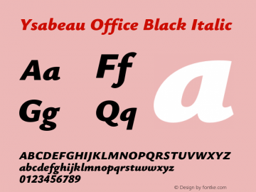 Ysabeau Office Black Italic Version 2.000;Glyphs 3.2 (3180)图片样张