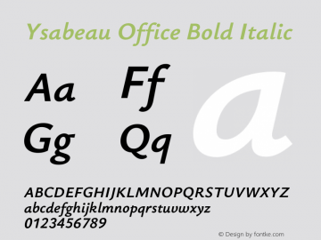 Ysabeau Office Bold Italic Version 2.000;Glyphs 3.2 (3180)图片样张