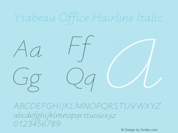 Ysabeau Office Hairline Italic Version 2.000;Glyphs 3.2 (3180)图片样张