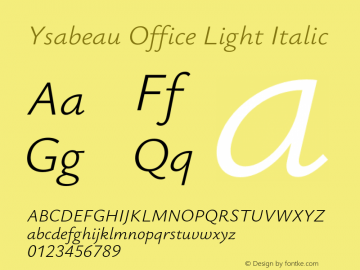 Ysabeau Office Light Italic Version 2.000;Glyphs 3.2 (3180)图片样张