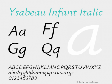Ysabeau Infant Italic Version 2.000图片样张