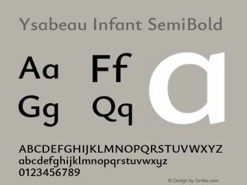 Ysabeau Infant SemiBold Version 2.000图片样张