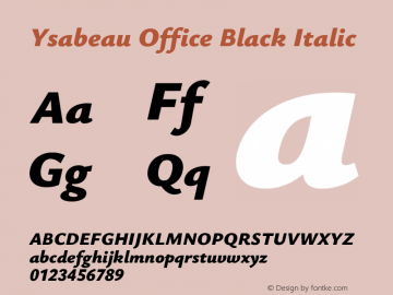 Ysabeau Office Black Italic Version 2.000图片样张