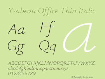 Ysabeau Office Thin Italic Version 2.000图片样张