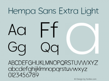 Hempa Sans Extra Light Version 1.000图片样张