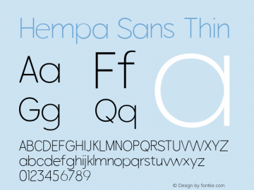 Hempa Sans Thin Version 1.000图片样张