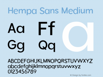 Hempa Sans Medium Version 1.000图片样张