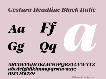 Gestura Headline Black Italic Version 1.001图片样张
