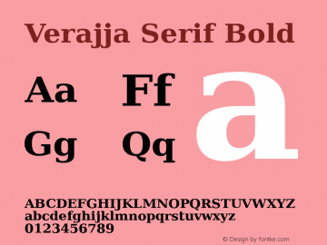 Verajja Serif Bold Version 1.00 April 8, 2007, initial release图片样张