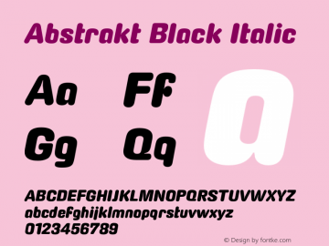 Abstrakt Black Italic Version 1.005图片样张