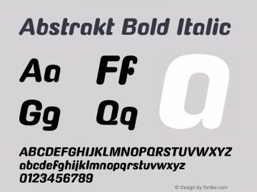 Abstrakt Bold Italic Version 1.005图片样张