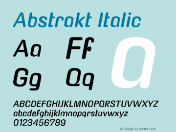 Abstrakt Italic Version 1.005图片样张