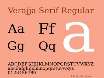 Verajja Serif Regular Version 1.00 April 8, 2007, initial release Font Sample