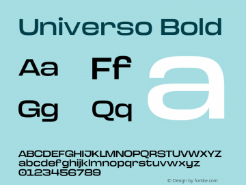 Universo Bold Version 1.019;hotconv 1.0.109;makeotfexe 2.5.65596图片样张