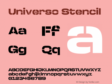 Universo Stencil Version 1.019;hotconv 1.0.109;makeotfexe 2.5.65596图片样张