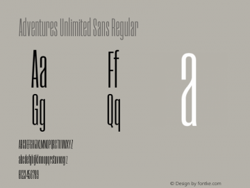 AdventuresUnlimited-SansRegular Version 1.000;PS 001.000;hotconv 1.0.88;makeotf.lib2.5.64775图片样张