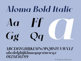 Aloma Bold Italic Version 1.001图片样张
