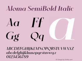 Aloma SemiBold Italic Version 1.001图片样张