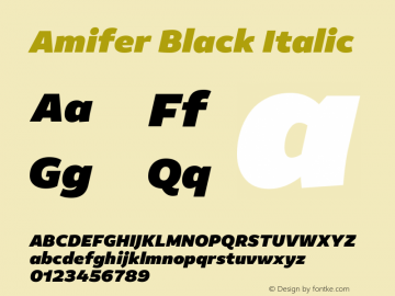 Amifer Black Italic Version 2.000图片样张