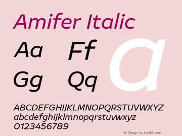 Amifer Italic Version 2.000图片样张