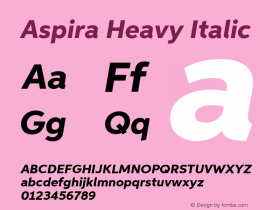 Aspira-HeavyIt Version 1.05          UltraPrecision Font图片样张