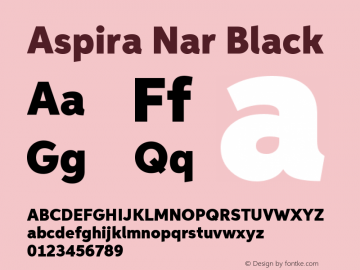 AspiraNar-Black Version 1.05          UltraPrecision Font图片样张