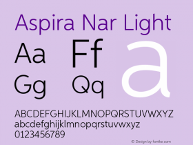 AspiraNar-Light Version 1.05          UltraPrecision Font图片样张