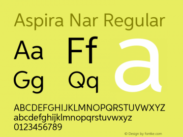 AspiraNar-Regular Version 1.05          UltraPrecision Font图片样张