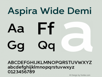 AspiraWide-Demi Version 1.05          UltraPrecision Font图片样张