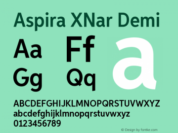 AspiraXNar-Demi Version 1.05          UltraPrecision Font图片样张