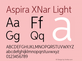 AspiraXNar-Light Version 1.05          UltraPrecision Font图片样张