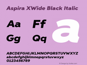 AspiraXWide-BlackIt Version 1.05          UltraPrecision Font图片样张