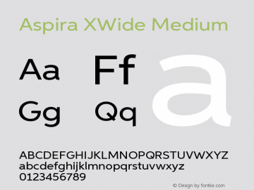 AspiraXWide-Medium Version 1.05          UltraPrecision Font图片样张