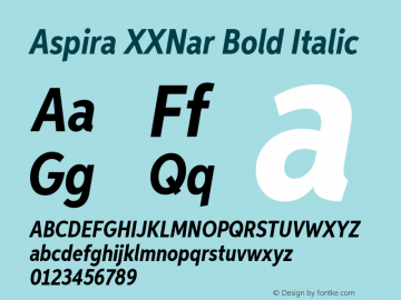 AspiraXXNar-BoldIt Version 1.05          UltraPrecision Font图片样张